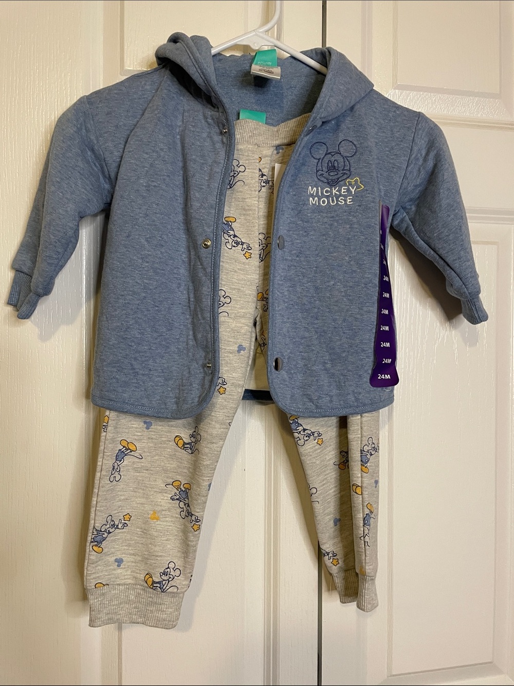 Disney Baby 3-Piece Mickey Mouse Layette Outfit Set Boys 24M Blue White